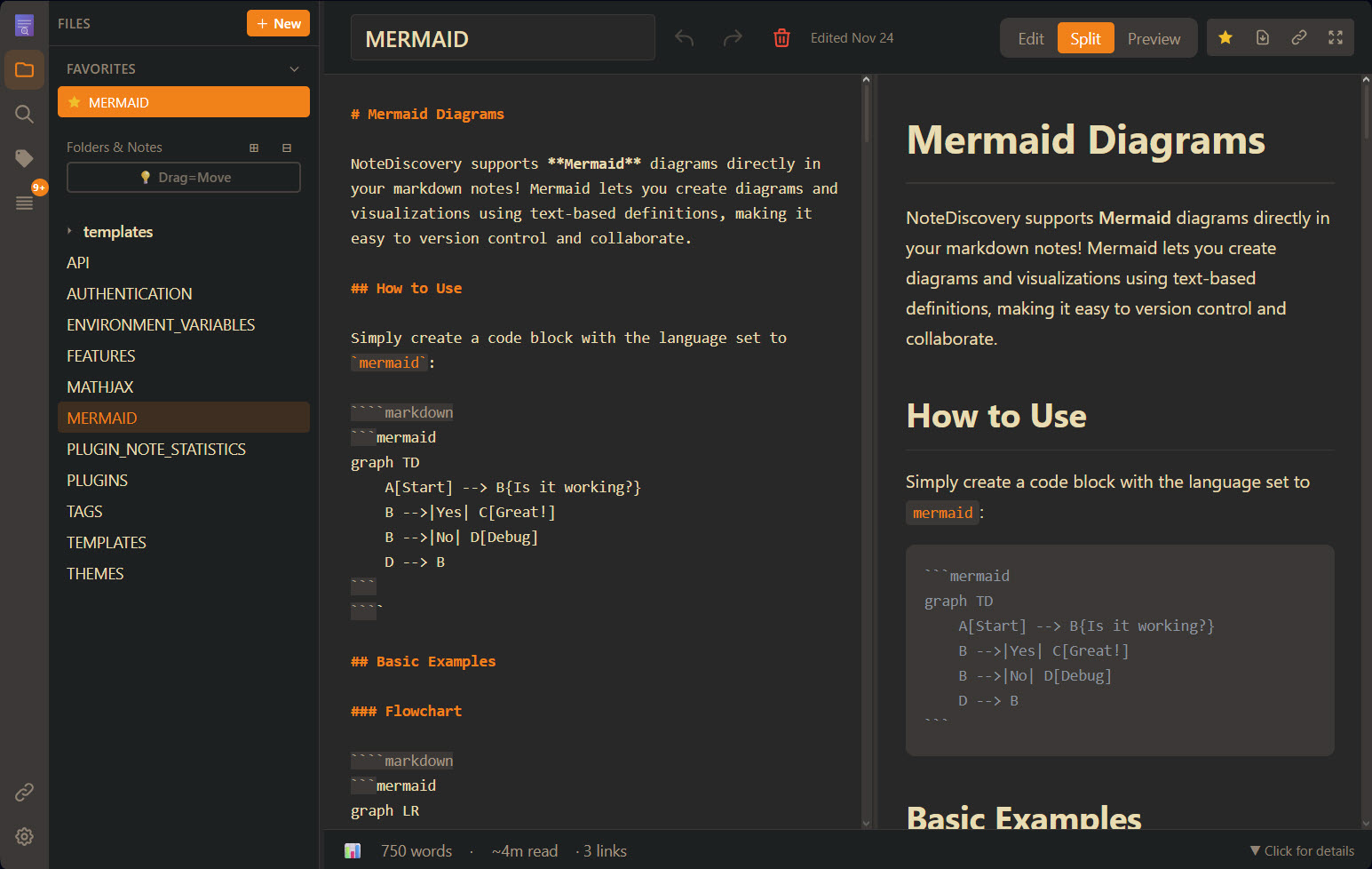 NoteDiscovery Main Interface